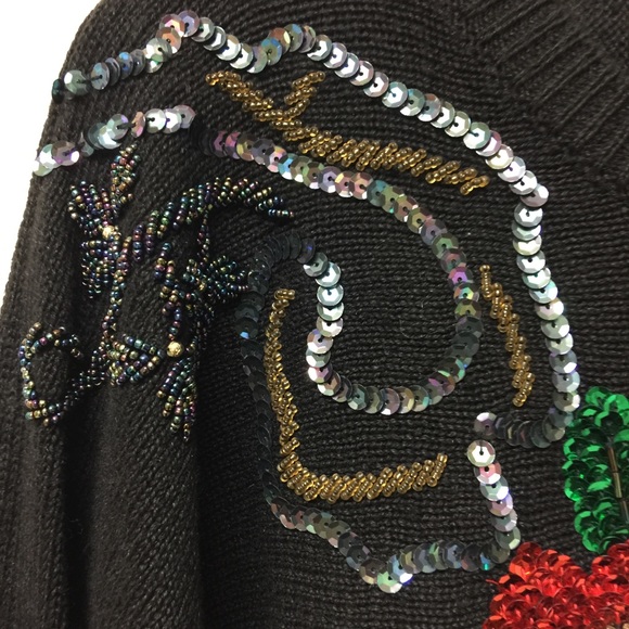 Beautiful Vintage Sequined Decorative Sweater - Picture 1 of 7